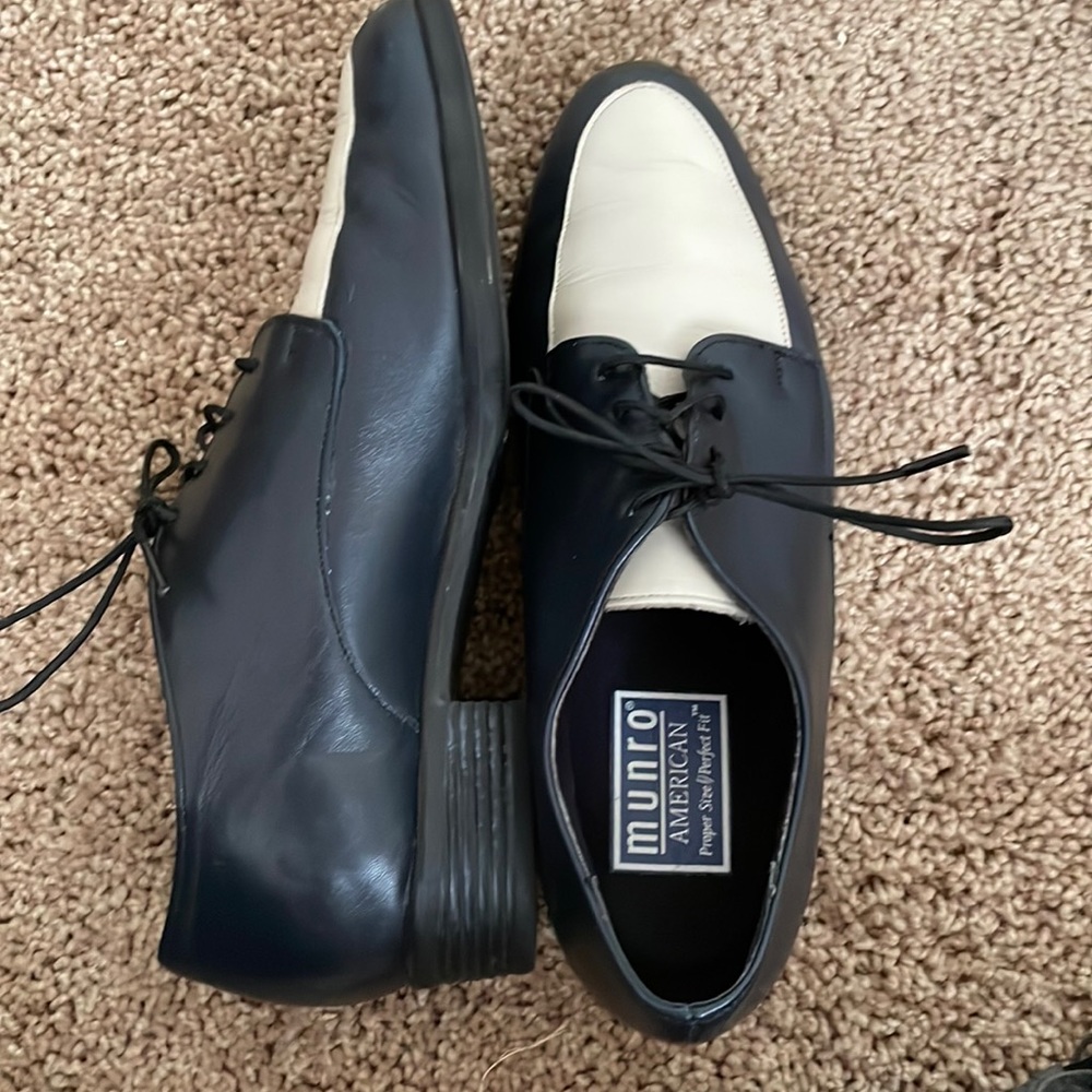 Black and white loafers